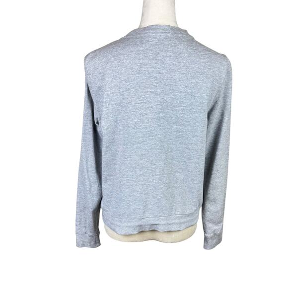 Lager 157 Gray Knit Collarless Full Zip Up Thin Simple Basic Bomber Jacket - Picture 3 of 12